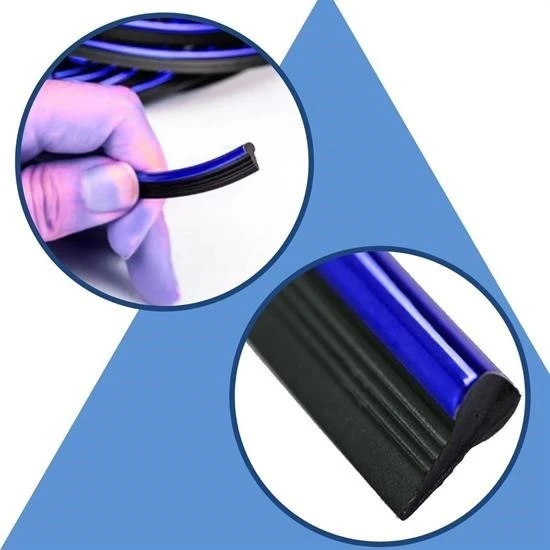 BUFFER® Mavi Araba OtoTrim Dekorasyon Şeridi Kauçuk Elastik Kolay Kurulum 5 metre Şerit Bant - 2