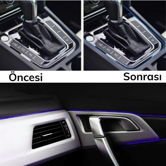 BUFFER® Mavi Araba OtoTrim Dekorasyon Şeridi Kauçuk Elastik Kolay Kurulum 5 metre Şerit Bant - 3