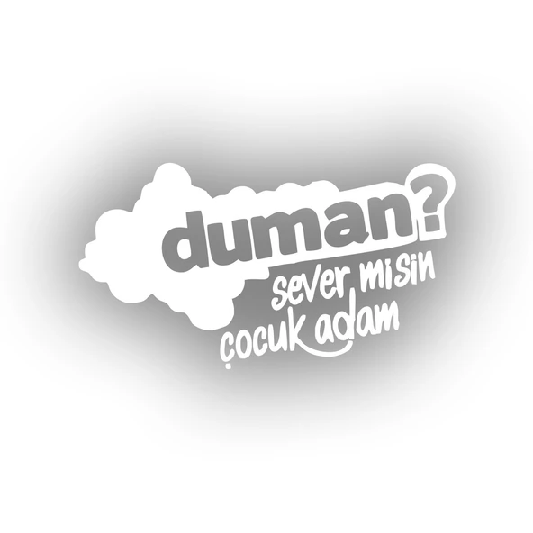 Duman Sever Misin Çocuk Adam Araba Sticker 17x17 Cm Beyaz ürün görseli