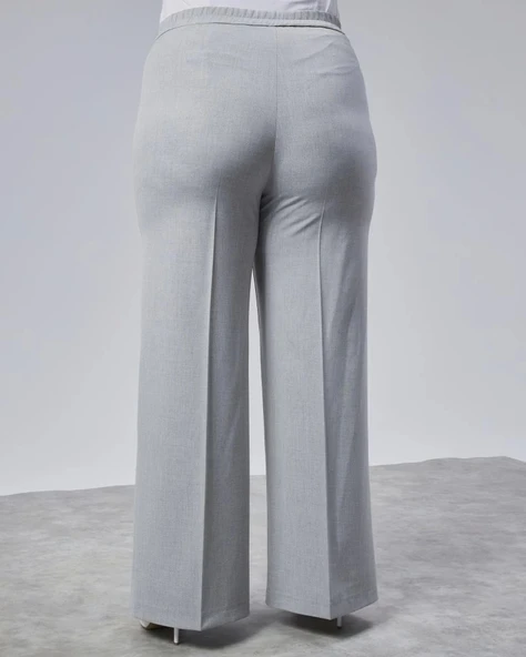 Poly Viscose Full Lycra Beli̇ Lasti̇kli̇ Battal Pantolon - 2