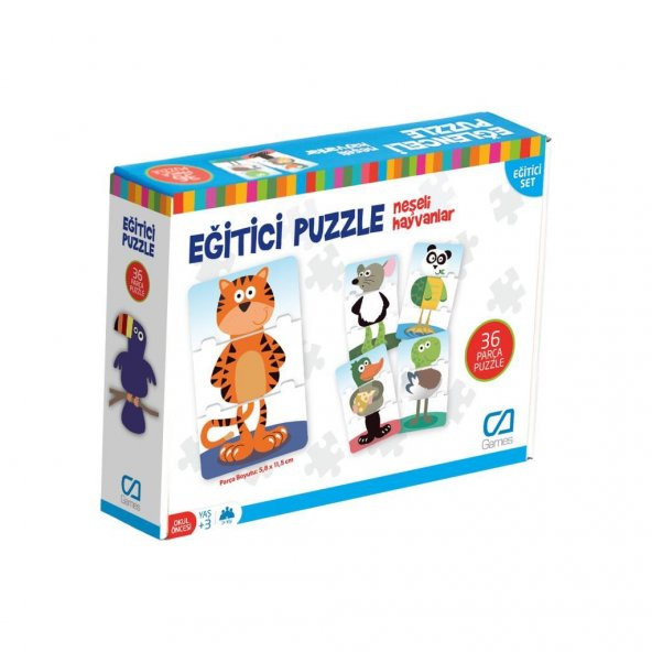 CA Games Eğitici Puzzle Neşeli Hayvanlar CA.5028