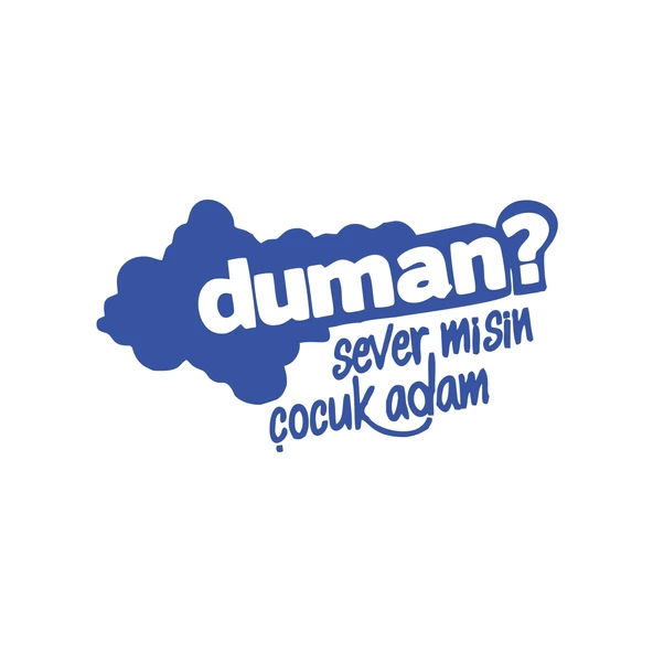 Duman Sever Misin Çocuk Adam Araba Sticker 17x17 Cm Mavi