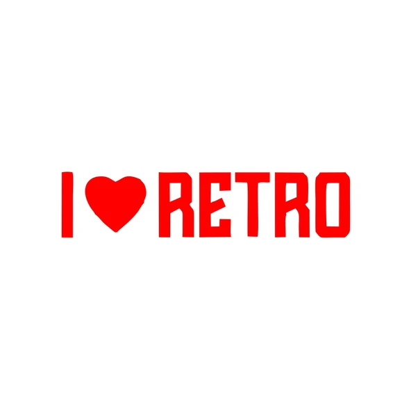 I Love Retro Araba Sticker 17x17 Cm Kırmızı