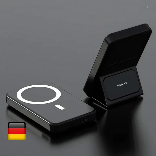Woyax By Deji Magsafe Powerbank 10000mah Standlı Hızlı Taşınabilir Batarya iPhone 12 13 14 15 16 Android - SİYAH ürün görseli