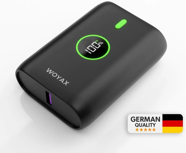 Woyax by Deji Powerbank 10000 mAh 22.5W Hızlı Taşınabilir Şarj Cihazı - Siyah ürün görseli