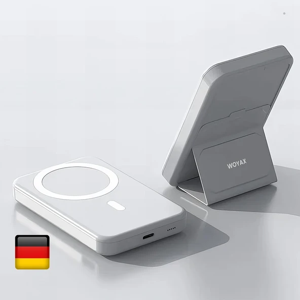 Woyax By Deji Magsafe Powerbank 10000mah Standlı Hızlı Taşınabilir Batarya iPhone 12 13 14 15 16 Android - BEYAZ ürün görseli