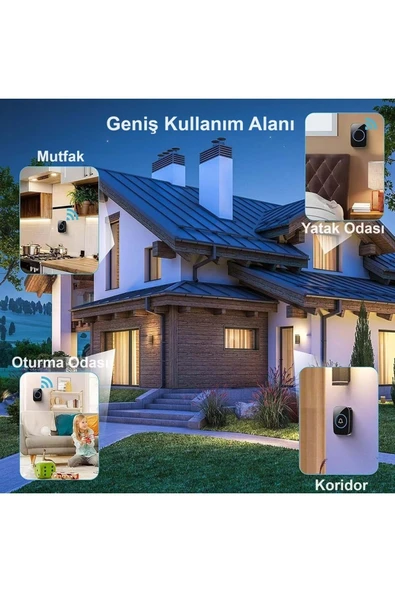 2 Buton 1 Alıcı Kablosuz Kapı Zili Ledli Modern 300metre Menzil 60 Çeşit Zil 5 Seviye Ses - 4
