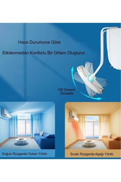 Ayarlanabilir Universal Klima Hava Yönlendirici Delikli Klima Çarpması Önleyici Klima Perdesi 56-90cm - 7