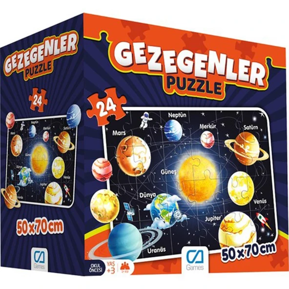 Ca Games 24 Parça Gezegenler Maxi Boy Eğitici Puzzle CA.5026 - 2