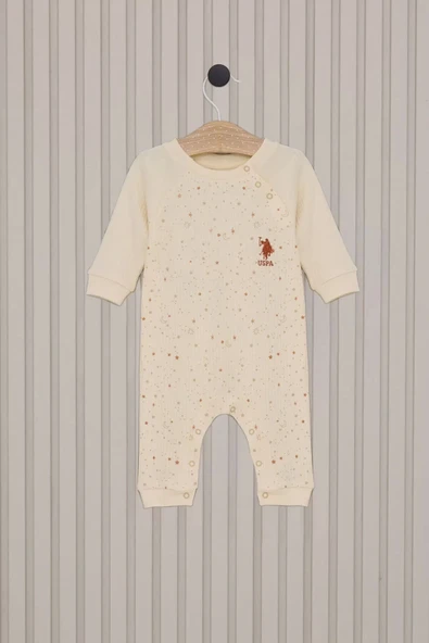 Kız Bebek Uzun Kol Patiksiz Tulum Krem