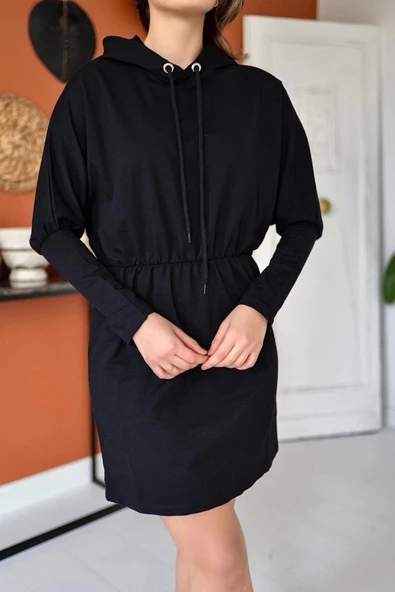 Siyah Sweatshirt Spor Elbise - 3