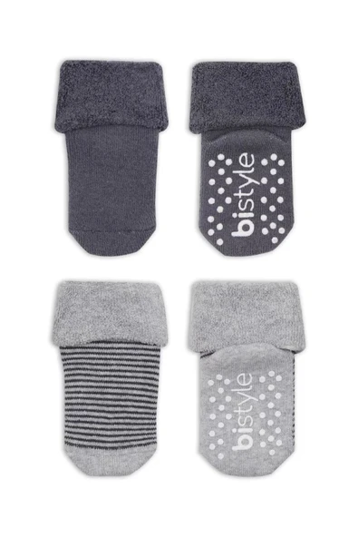 Çemberli Kaymaz Havlu Soket Çorap 2'li Gri-antrasit - 2