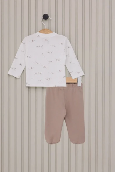 Erkek Bebek Patikli 3'lü Takım Usb2018 Krem - 4