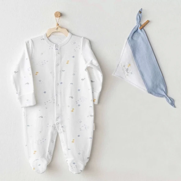 Ocean İs My Happy Place Bebek Tulum Takım White