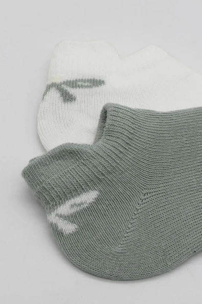 2'li Sneakers Smile Penye Çorap Bs20106 Nil Ekru - 3