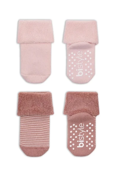 Çemberli Kaymaz Havlu Soket Çorap 2'li Bs10503 Pudra Pembe - 2