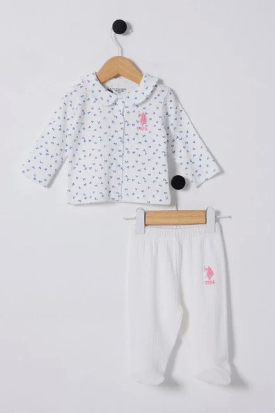U.s Polo Bebek 2'li Takım Usb2433 Beyaz-mavi