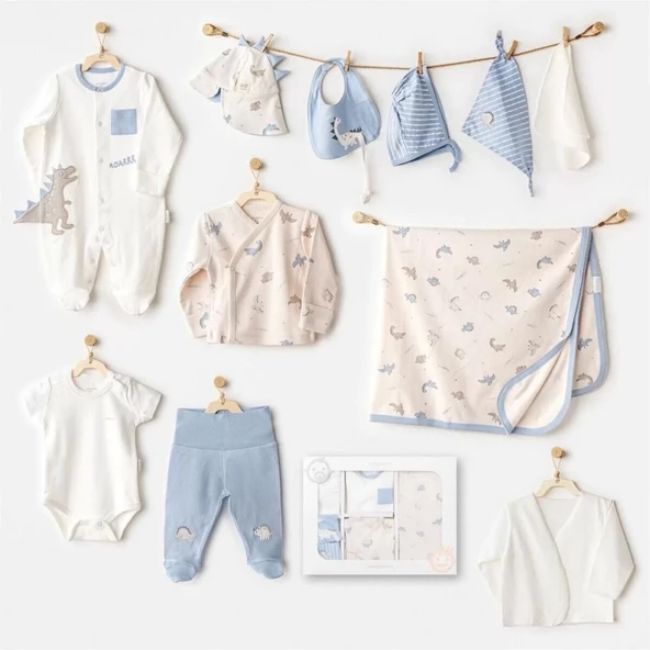 Andywawa Ac25911 Newborn Set Dino 10'lu Hastane Çıkışı Beige
