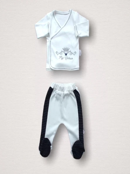 Süper Prens Nakışlı 10lu Zıbın Takımı Hastane Çıkışı Lacivert - 5