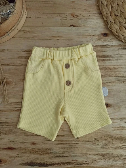 3-6 6-9 9-12 Ay Ananas Baskılı Şort Tişört 2 Li Kız Erkek Bebek Takımı Sarı - 4