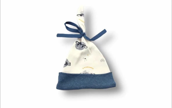 3-6 6-9 9-12 Ay Şirin Kozmonot Nakışlı Şapkalı Uzun Kollu Zıbınlı 3lü Kız-erkek Bebek Takımı Ekru - 4