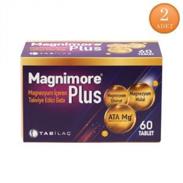 Magnimore Plus 2 Adet 60 Tablet Takviye Edici Gıda