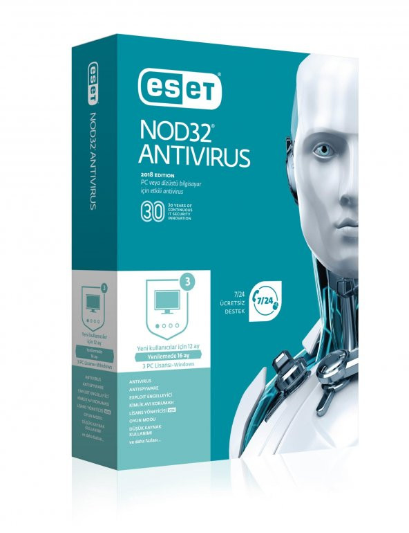ESET NOD32 Antivirus 1 Kullanıcı Kutu