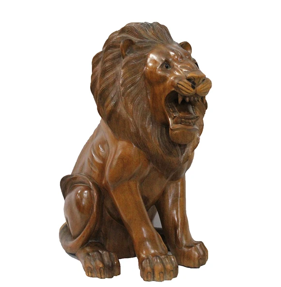 Ahşap Aslan Figürü 50 cm - 2