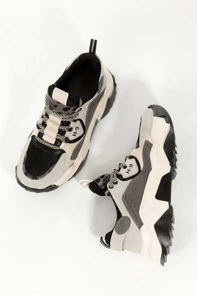 H9 Siyah Gri Sneaker Günlük Spor Ayakkabı