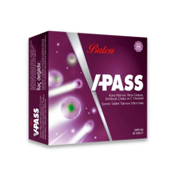 Balen V-Pass Takviye Edici Gıda 1000 mg 30 Tablet ürün görseli 1