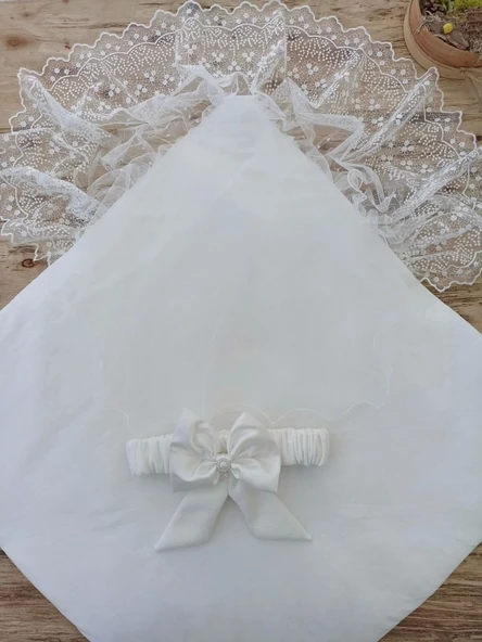 Yenidoğan Sahra My Princess Nakışlı Lüks Kundak Bebek Battaniyesi Ekru - 3