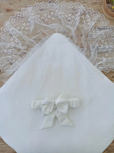 Yenidoğan Sahra My Prince Nakışlı Lüks Kundak Bebek Battaniyesi Ekru - 4