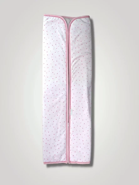 Yenidoğan Kalp Baskılı Fermuarlı Kadife Bebek Battaniyesi Pembe - Resim 2