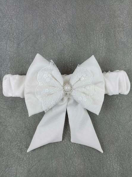 Yenidoğan Bambu Taç Nakışlı Delüks Kundak Bebek Battaniyesi Ekru - 5