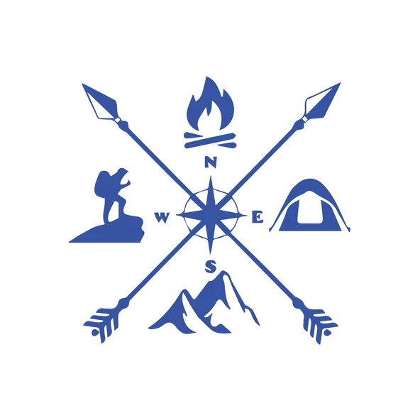 Kamp Sticker 17x17 Cm Mavi ürün görseli