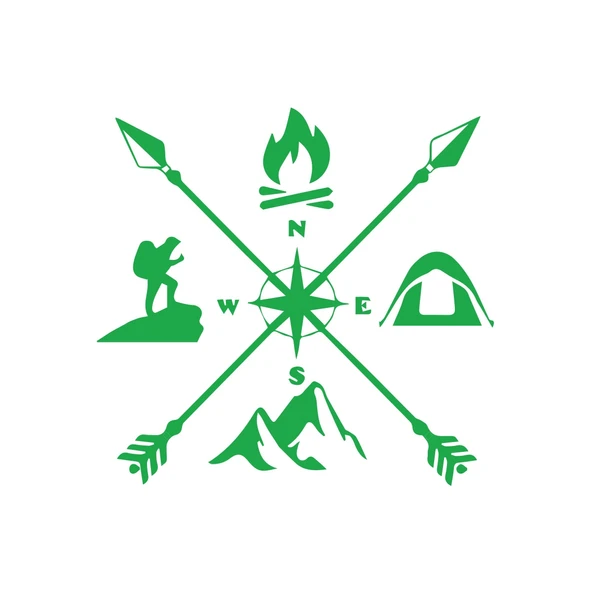 Kamp Sticker 17x17 Cm Yeşil ürün görseli