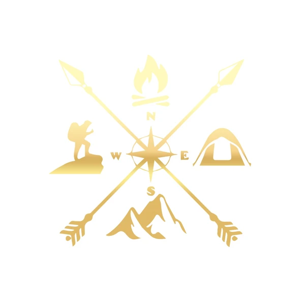 Kamp Sticker 17x17 Cm Gold ürün görseli