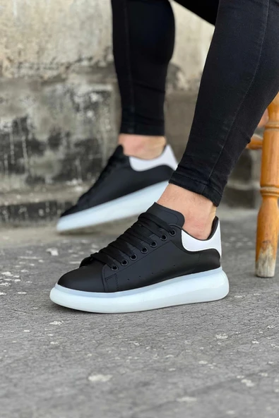 095 Siyah Beyaz Erkek Casual Ayakkabı - 3