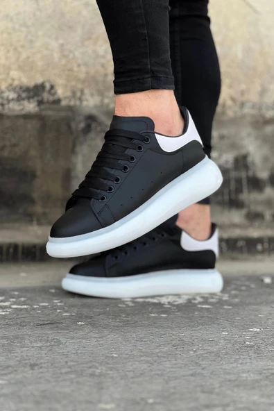 095 Siyah Beyaz Erkek Casual Ayakkabı - 2