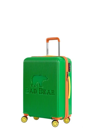 Bad Bear Logo Suitcase 23.01.80.002Y Yeşil Orta Boy Valiz 64LT - Resim 3