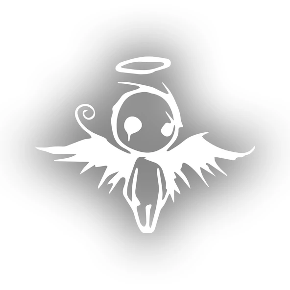 Korkunç Melek Sticker 17x17 Cm Beyaz ürün görseli