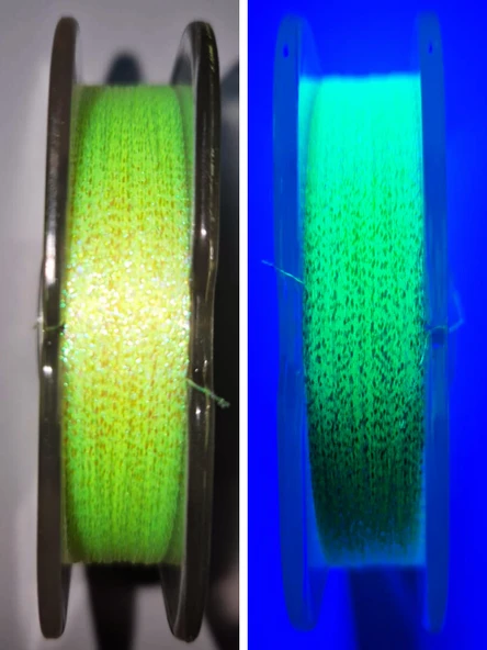 Eagenset Ultraviyole UV Neon Sarı Damla Kristal Sedef Çapari Simi Makarada - 5