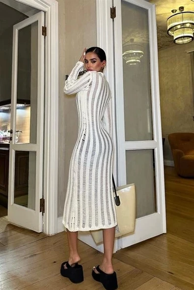 Marcella Kroşe Midi Elbise 2663-23 - 4