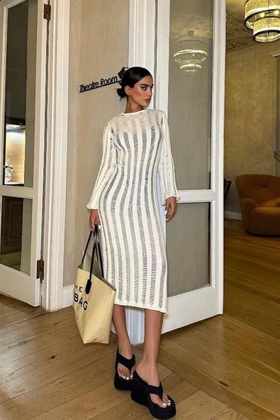 Marcella Kroşe Midi Elbise 2663-23 - 1
