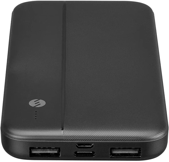 S-link Ip-G10N 10000Mah Micro+Type C Girişli Powerbank Siyah Taşınabilir Pil Şarj Cihazı - Resim 2