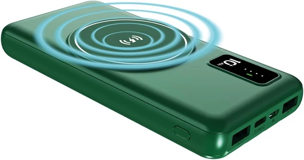 İntouch 10.000mAh Prime Wireless Powerbank (Yeşil) - Resim 2