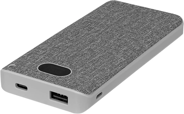 S-link IP-G10RW 10000mAh Kablosuz USB+Type-C+Micro Gri LCD Ekranlı Taşınabilir Pil Şarj Cihazı