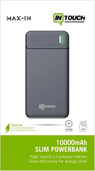 10.000 mAh Max-In Slim Powerbank (Siyah) - 3
