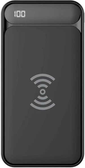 S-link IP-217W 10000mAh Powerbank 2 Usb Port Siyah Kablosuz LCD Ekranlı Taşınabilir Pil Şarj Cihazı ürün görseli