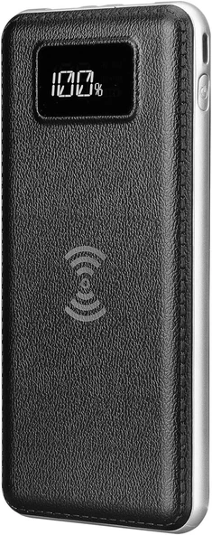 S-link IP-G10W 10000mAh LCD Göstergeli Kablosuz Powerbank Siyah Taşınabilir Pil Şarj Cihazı ürün görseli 1